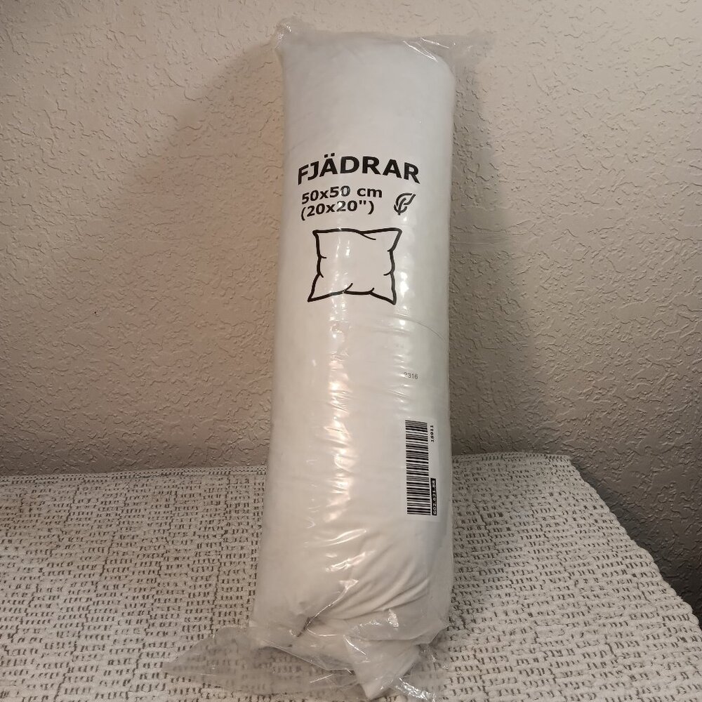 IKEA of Sweden FJÄDRAR Inner cushion feather pillow insert off-white 20"x20"